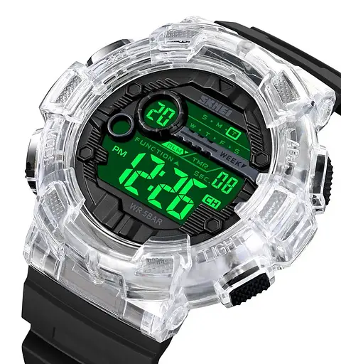 Годинник чоловічий спортивний наручний Skmei 2110 (Білий з прозорим) - фото 3