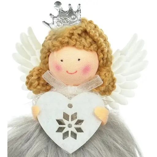 Подвеска новогодняя Jumi Фея мех 17 см серая (5900410941908) - фото 2