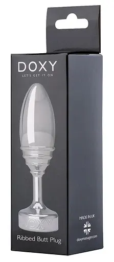 Анальна пробка Doxy Ribbed Butt Plug 11 см (сріблястий) - фото 6