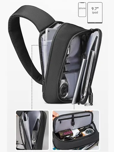 Сумка через плечо Mark Ryden 8893 5л с внешним USB Black (17594) - фото 6