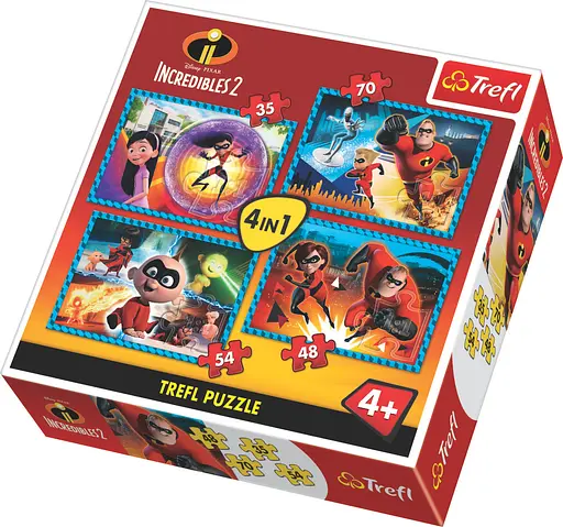 Набор Пазлы - (4в1) - "Невероятная семья" / Дисней "Суперсемейка 2" - фото 1