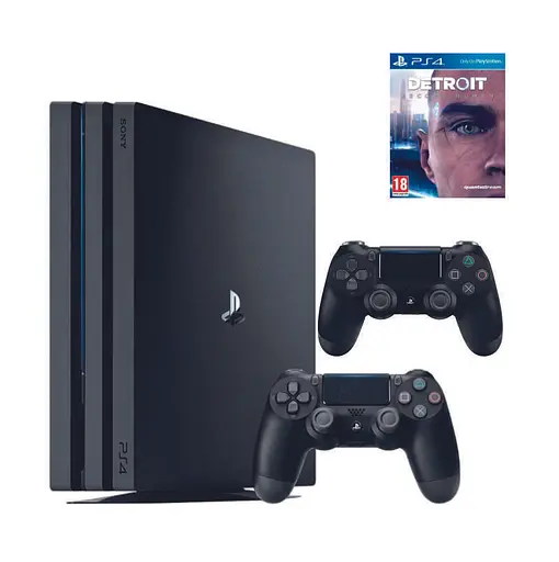 Консоль Sony PlayStation 4 PRO 1TB CUH 72 Black обслуженая + 2 Геймпада беспроводных DualShock 4 + Detroit: Become Human + гарантия б/у