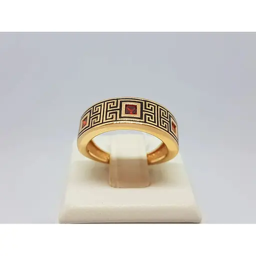 Золоте кільце Tango з фіанітами і емаллю. 380224Е 18 - фото 4