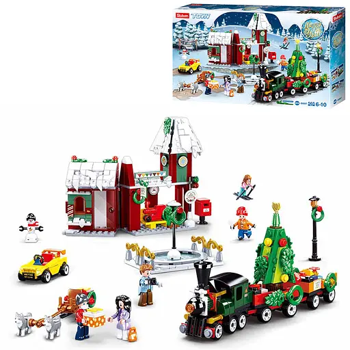 Конструктор дитячий SLUBAN Залізнична станція, M38-B0887, 565 деталей, фігурки персонажів