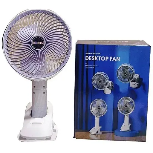 Мини вентилятор Desktop fan ручной с прищепкой аккумуляторный портативный переносной на аккумуляторе USB - фото 1
