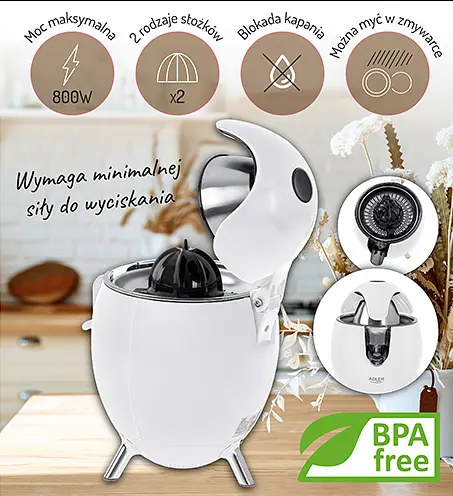 Соковижималка для цитрусових Adler AD 4013w - фото 8