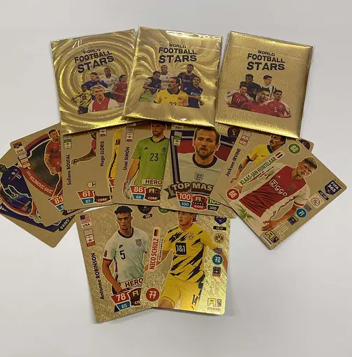 Дитячі золоті футбольні картки 100 шт, 10 упаковок колекційні Football Stars - фото 2