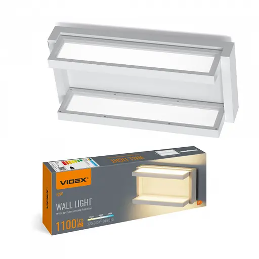 LED світильник настінний з сенсором VIDEX WL01 12W 2800K-4000K-6000K White - фото 1