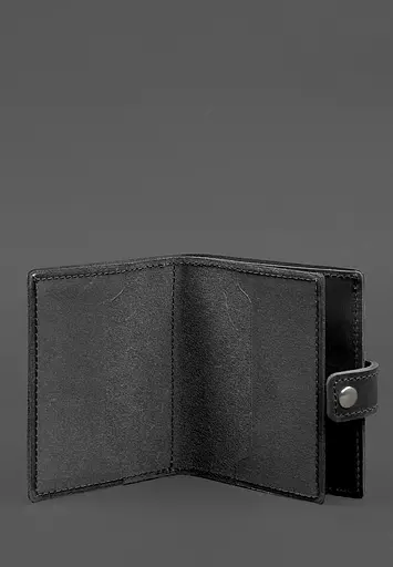 Кожаная обложка-портмоне для удостоверения офицера ГНСУ 11.2 черная Crazy Horse - фото 3