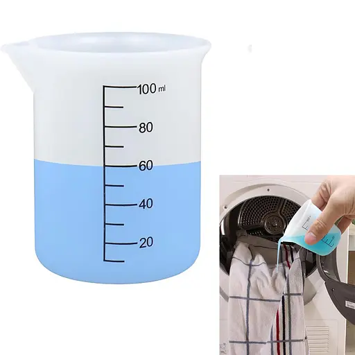 Силіконовий мірний стакан 100 мл з носиком та градуюванням вимірювальна склянка, Kitchen Master Прозорий 87384 - фото 2