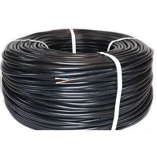 Кабель ПВС 2х1 черный бухта 100 метров цена за бухту