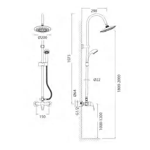 Душевая система Aquatica (9705400) - фото 2