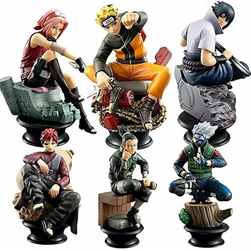 Набір Наруто у вигляді шахових фігур 6 шт Naruto Shippuden 10.0 cм NА 22.90 - фото 1