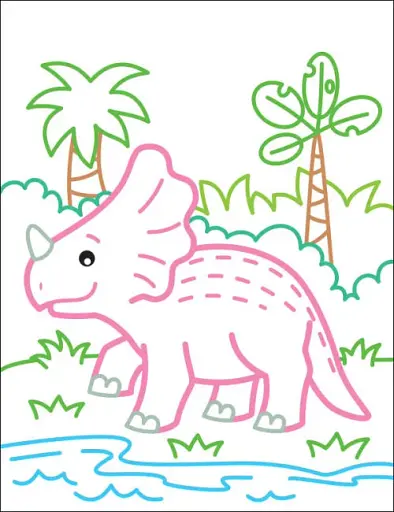 Кольорові зафарбовки: Динозаврик - фото 4