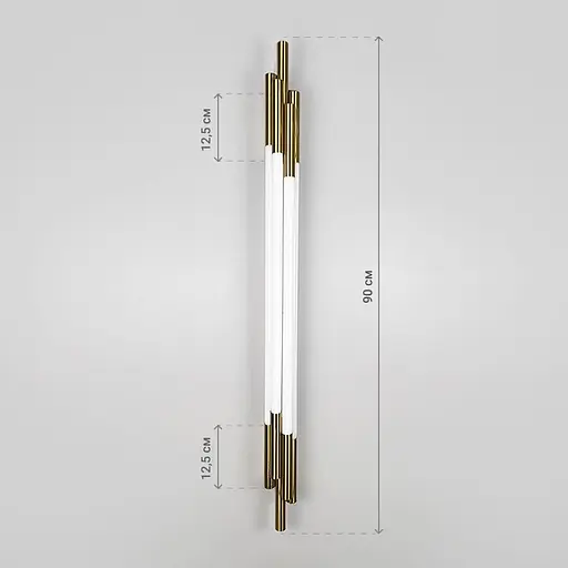 Латунный трубчатый стеновой LED светильник в корпусе 90 см Line F Арт. WJ351/900 AB - фото 6