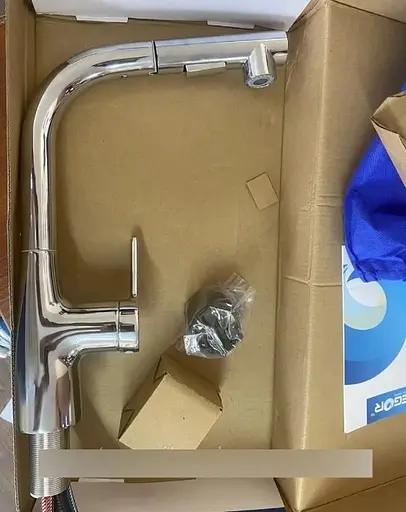 Змішувач для кухні одноважільний Zegor KFL4-A012 з витяжним гусаком Хром 30412 - фото 3