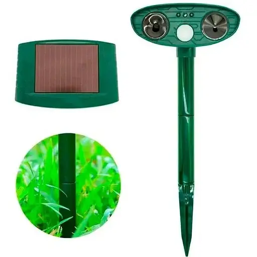 Ультразвуковий відлякувач Bautech тварин від сонячної панелі Зелений