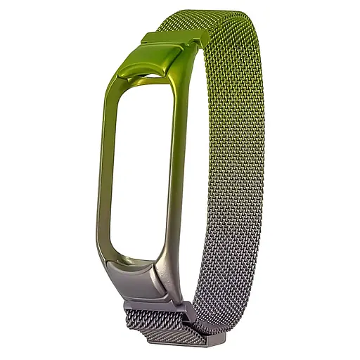 Ремешок Миланская петля радужный для Xiaomi Mi Band 3/4, 35 зелено-лиловый - фото 1