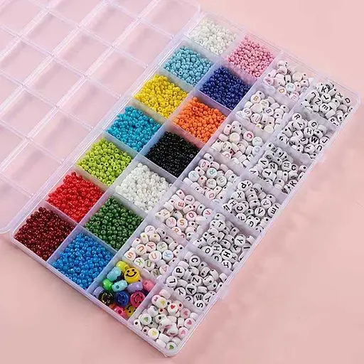 Набір бісеру 610-35 D, ножиці, волосінь, в боксі (6969975403763) - фото 1