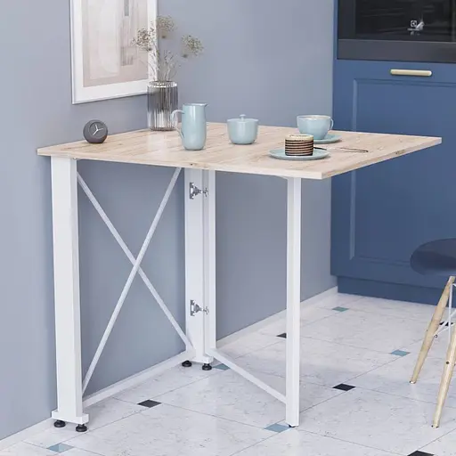 Стіл-книга трансформер Оріон 1 Ferrum-decor 750x810x730 Білий метал ДСП Дуб Сан-Марино 16 мм (FRD-104605)