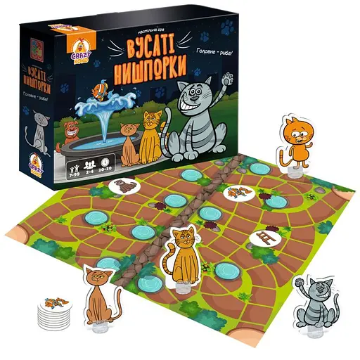 Настільна гра-бродилка "Вусаті нишпорки" Vladi Toys VT8055-44 з фігурками котів - фото 2
