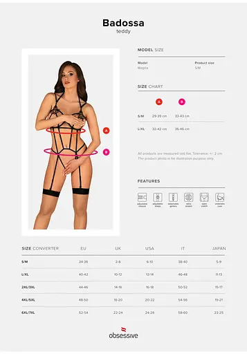 Боді Obsessive Badossa L/XL чорний - фото 7