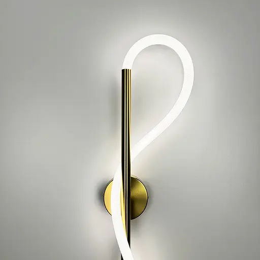 Бра латунне із обплетеним неоном 60 см Line F Арт. W203/600 AB - фото 3