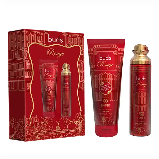 Подарочный парфюмированный набор женский Emper Buds Rouge body mist 250 мл + лосьон для тела 250 мл (MM36016) - фото 2