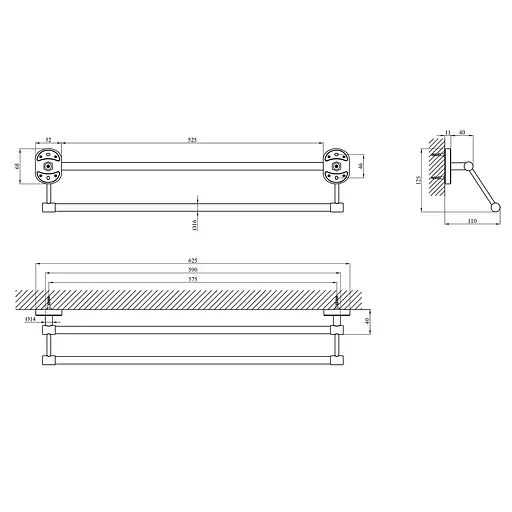 Тримач для рушника Kroner KRM Elbe - ACC2909 CV022869 Хром - фото 2