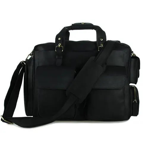 Вместительная кожаная сумка 2 в 1 John McDee для мужчин 38х10х30.5 см sum0028414 - фото 5