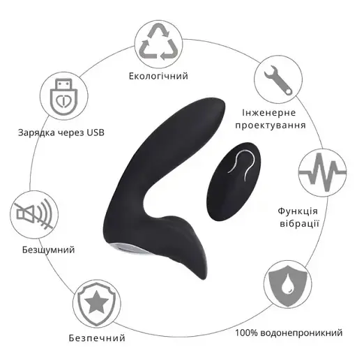Стимулятор простати I’MCUM Prostate Power з пультом управління Чорний (7970379617687) - фото 6