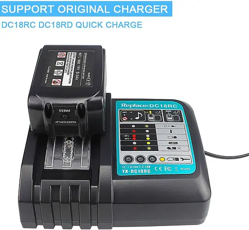 Сменные литий-ионные аккумуляторы AMICROSS 18 В, 5,0 Ач bl1850B-2 (со светодиодным индикатором питания) - фото 5