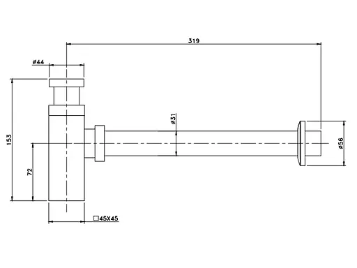 Сифон для умывальника ASIGNATURA Unique черный (85512802) - фото 2