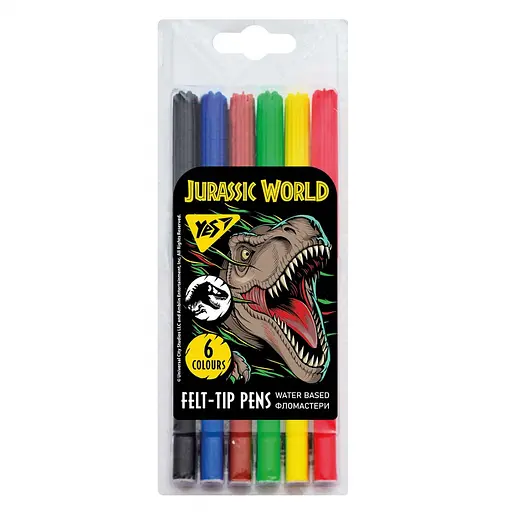 Фломастеры Yes Jurassic World 6 цветов