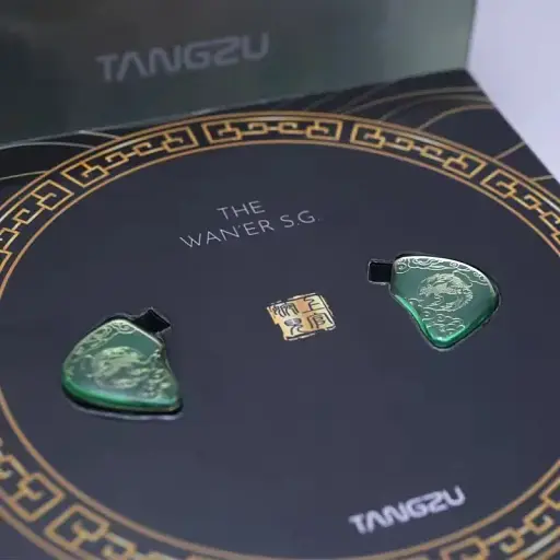 Вакуумные наушники Tangzu Wan'er Jade Green с динамическим излучателем зелени. - фото 7