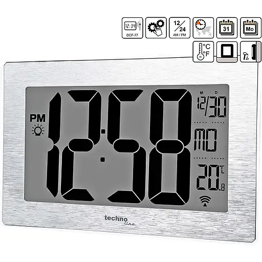 Часы настенные Technoline WS8019 Silver (WS8019) - фото 1