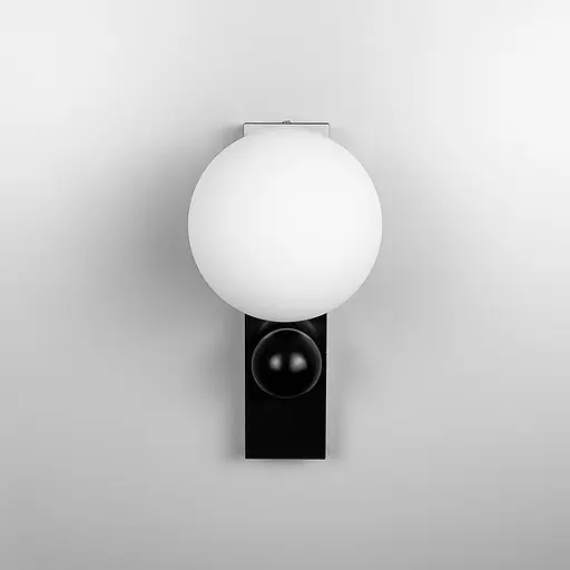 Бра NASH у чорному корпусі з білим плафоном Line F WB 18/1 BK - фото 4