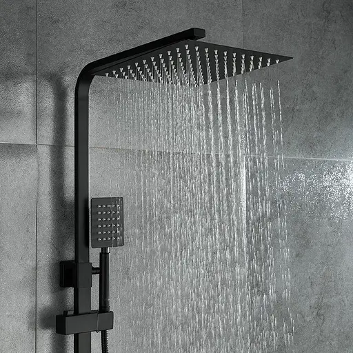 Душевая система Frap F24802-6, излив - переключатель на лейку, 1 режим, Черный матовый - фото 5