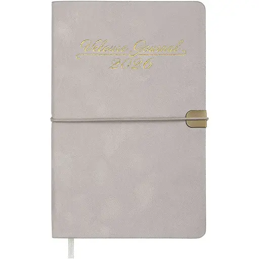 Щотижневик датований Buromax Velour 2026 A5 штучна шкіра світло-сірий (BM.2710-20)