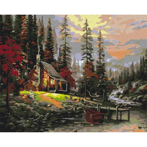 Картина за номерами Будинок у лісі Brushme 40x50 см різнокольорова 000276875