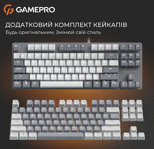 Клавіатура ігрова механічна GamePro MK-110-G USB Hot-Swap Outemu Red Switch Gray-White - фото 13