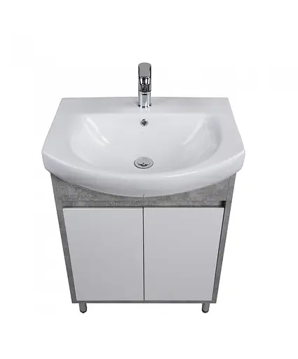 Тумба Мойдодир Oslo 60 Loft з умивальником Runa 60 Білий/бетон Сірий - фото 7