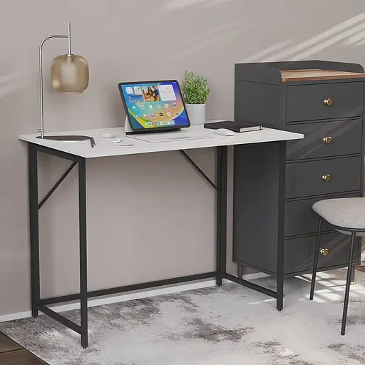 Стіл розкладний Моріс Ferrum-decor 750x1000x600 Чорний метал ДСП Біле 16 мм (FRD-104669) - фото 9