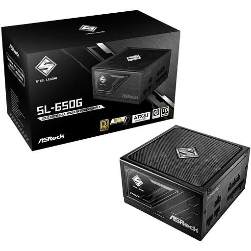 БЖ 650W ASRock SteelLegend SL-650G ATX 3.1 135mm, 80+ Gold, Fully Modular, Retail