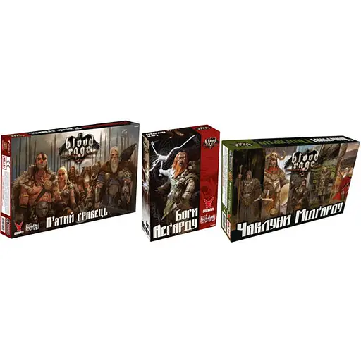 Настільна гра Geekach Games Набір доповнень до гри Лють крові: П'ятий гравець + Боги Асґарду + Чаклуни Мідґарду (укр.) (GKCH152BR+2) - фото 1