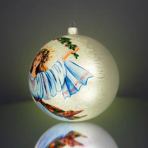 Ялинкова прикраса Різдвяні історії Берегиня Незалежності куля скло (4820001106893) - фото 3