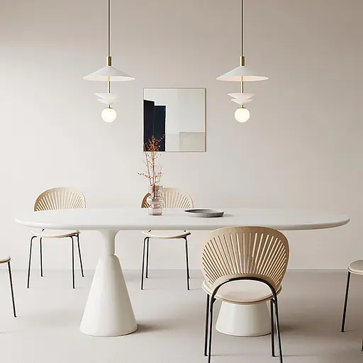 Елегантна підвісна люстра із білим плафоном | Арт. AA 457-360 WT | Line F - фото 2