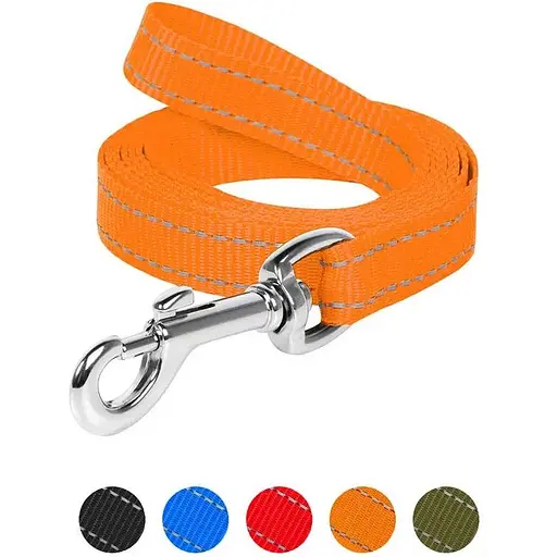 Повідець Dog Extreme з нейлону (ширина 20мм, довжина 150см) помаранчевий - фото 3