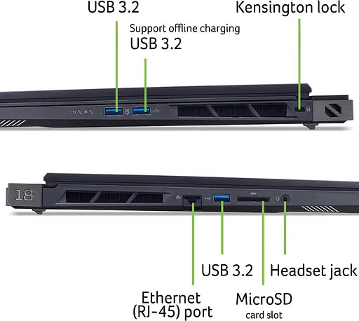 Ноутбук Acer 18 Predator Helios PH18-73 WQUXGA IPS/U9-275HX/192GB/5TB/RTX 5090 24GB/Win11P/Black (NH.QVWEU.001) - фото 12