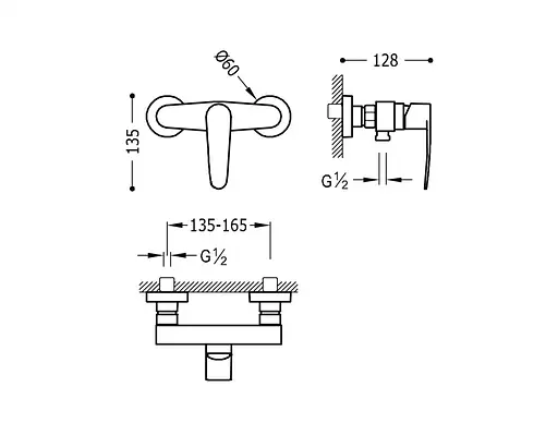 Змішувач для душу Tres Flat 20416701 Хром - фото 2